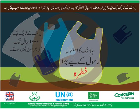Awareness raising poster to avoid the use of plastic bags